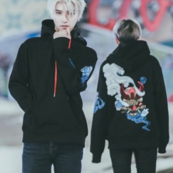 BIBI SAMA $250 Bringing Back Oni Embroidered Black Hoodie M-L EUC - Picture 14 of 15